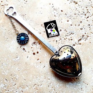 Cuillère à thé individuelle coeur bleu turquoise