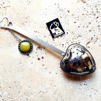 Cuillère à thé individuelle coeur verte