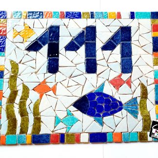 Plaque de rue mosaïque sur Commande