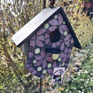 Nichoir oiseaux Végétal mauve en mosaique