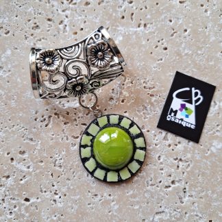 Bijoux de Foulard bille verte claire