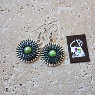 Boucle d'Oreilles Ondul Verte