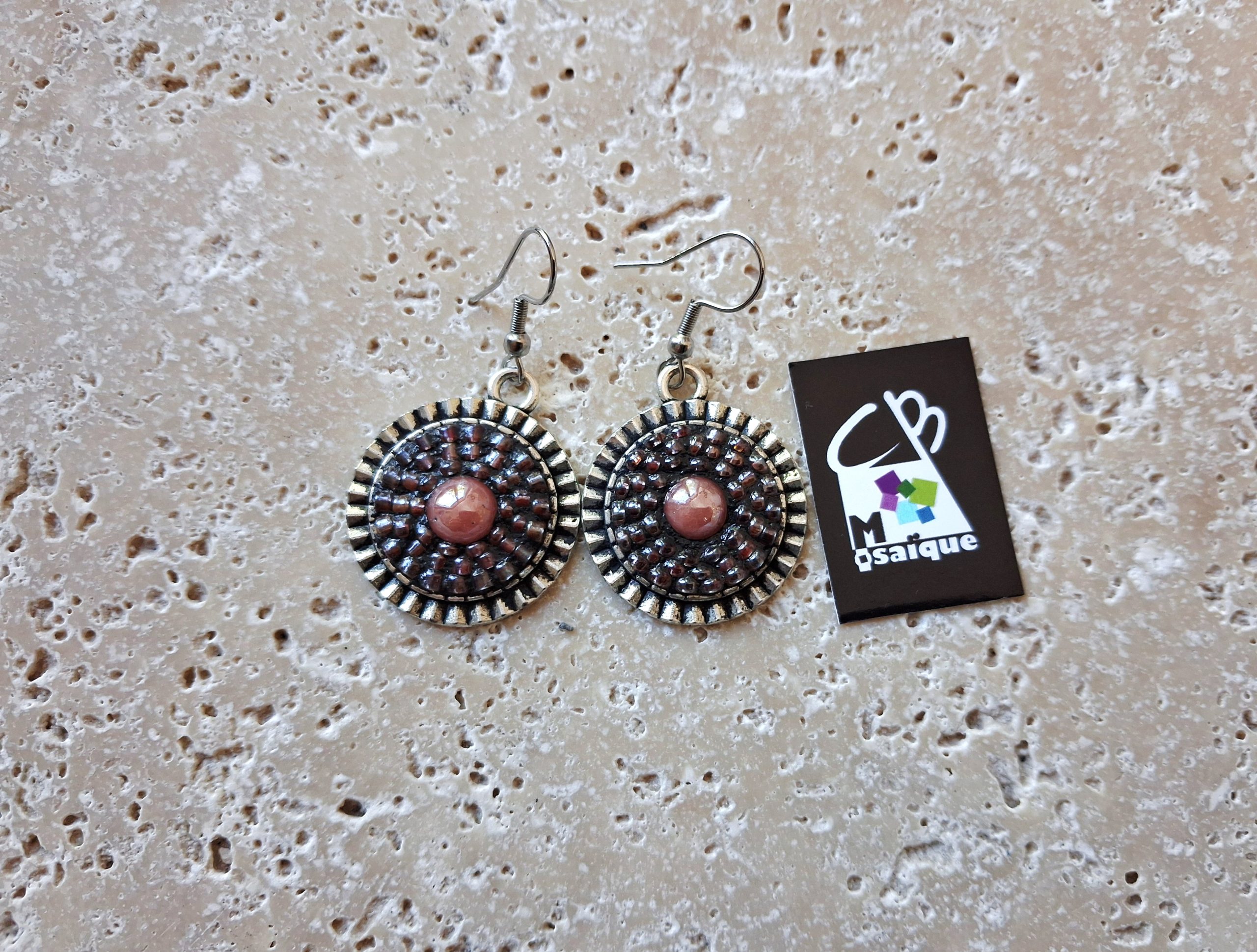 Boucle d'Oreilles Ondul Rose