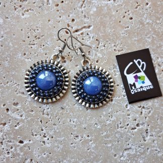 Boucle d'Oreilles Ondul Bleu